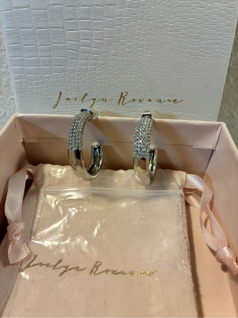 Sparkle Half Hoop Earrings - Jaclyn Roxanne NEW